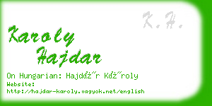 karoly hajdar business card